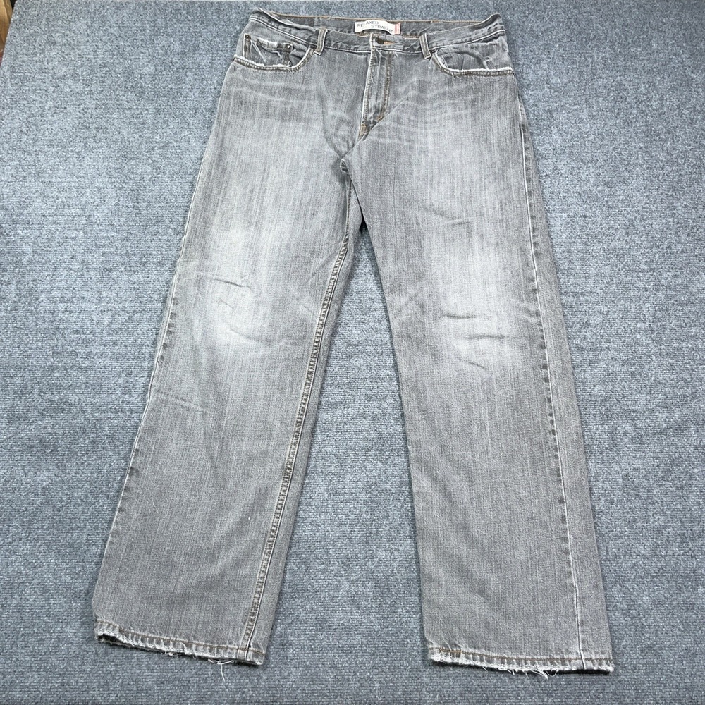 Levis 559 Relaxed Straight Jeans Mens 38x34 Black Y2K Tag Faded Baggy Skater